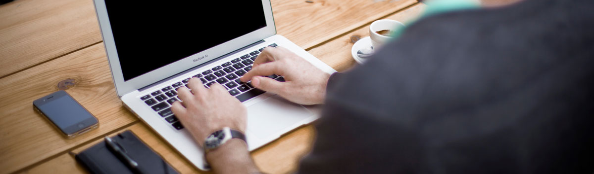 person searching for jobs online